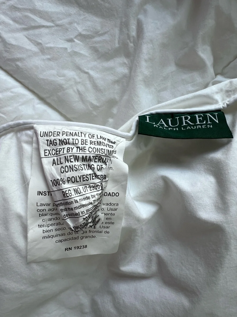 Ralph Lauren White Quilted Down-Alternative Comforter